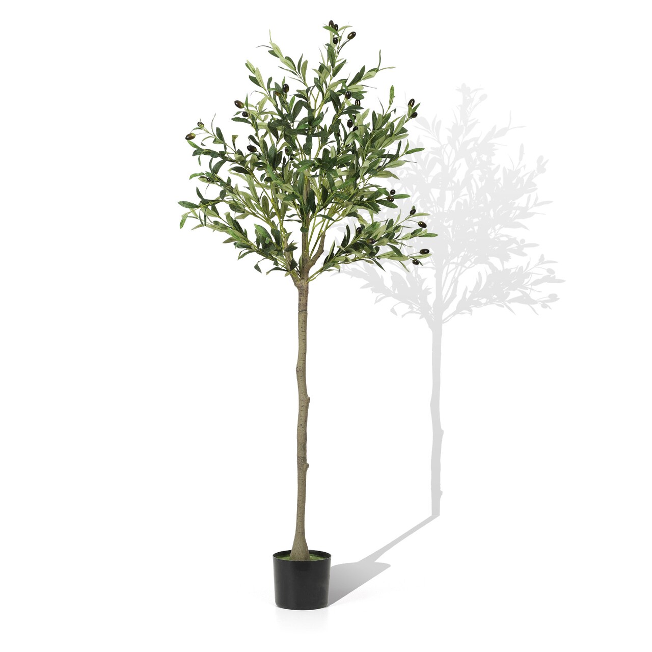 5FT Artificial Olive Tree with Pot, Fake Potted Olive Tree for Indoor Outdoor Decor